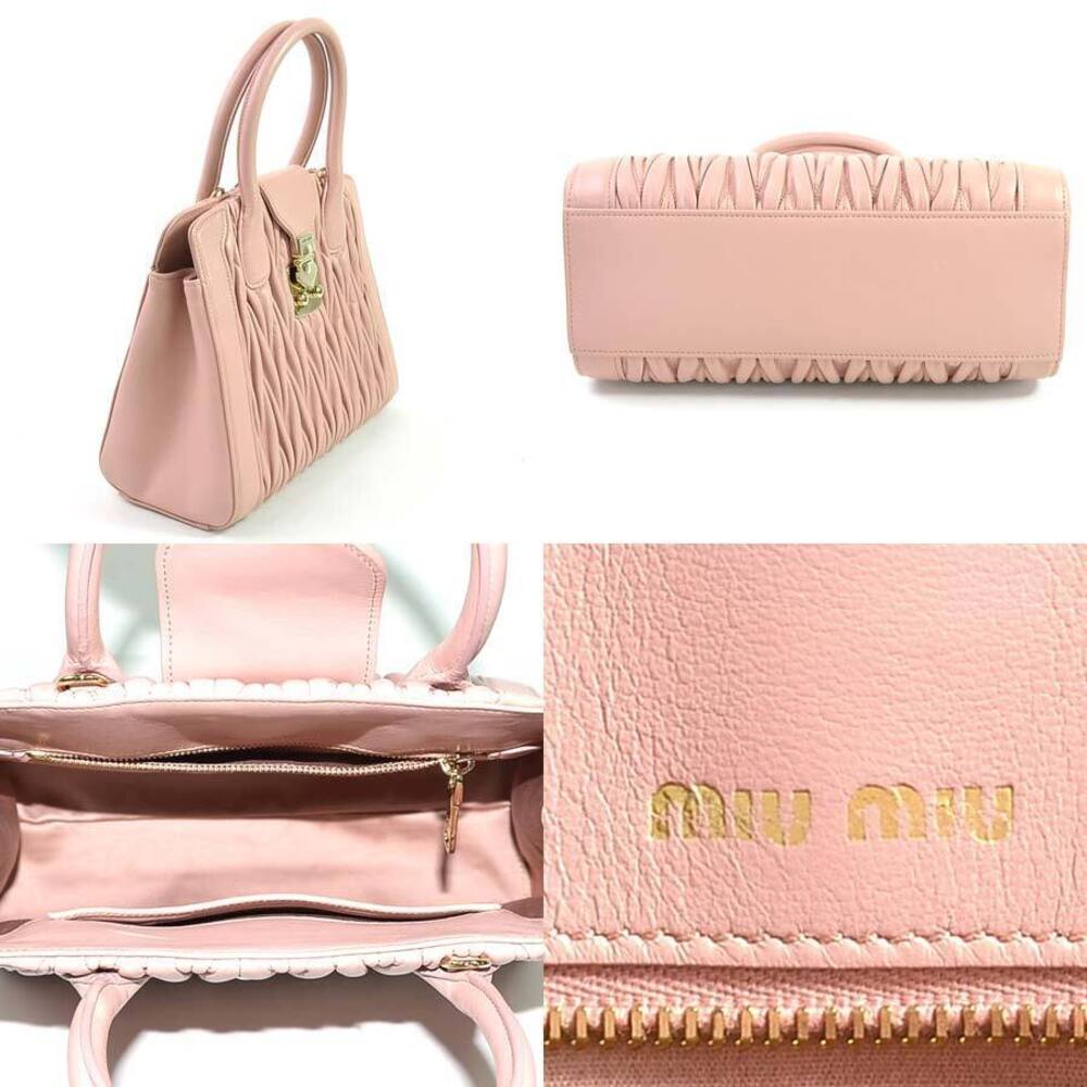 Miu Miu Lambskin Matelass Nappa Shoulder Bag Confidential Leather Pink ORCHIDEA